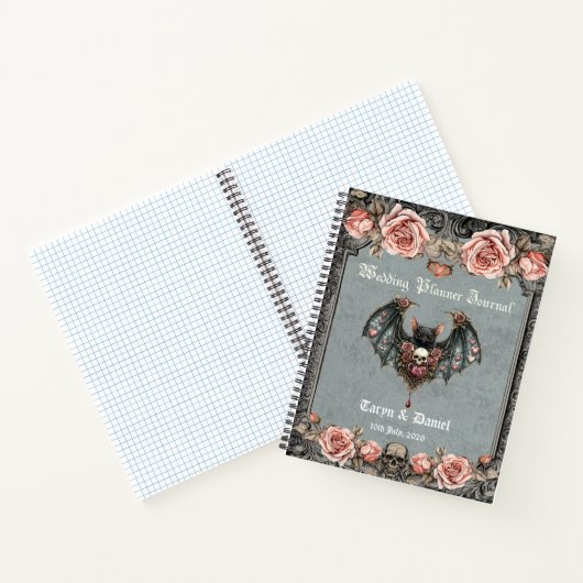 Gothic Bat Wedding Planner Journal Notitieboek (Binnen)