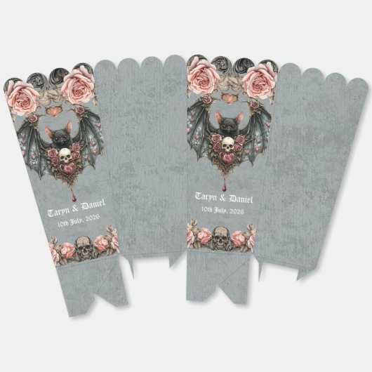 Gothic Bat Wedding Popcorn Box Bedankdoosjes (Ongevouwen)