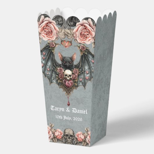 Gothic Bat Wedding Popcorn Box Bedankdoosjes (Voorkant)