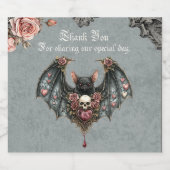 Gothic Bat Wedding Wijn Labels Sparkling Wijnetiket (Enkel label)