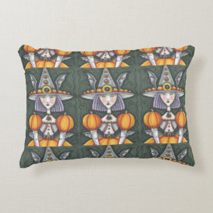 Gothic Bat Witch HALLOWEEN ACCENT PILLOW Decoratief Kussen
