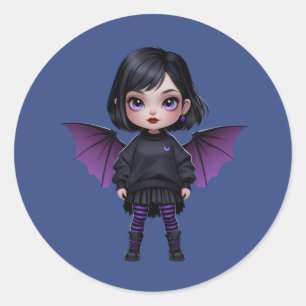 Gothic Batgirl Ronde Sticker