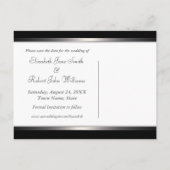 Gothic Batik Save the Date Black + Silver Briefkaa Aankondigingskaart (Achterkant)