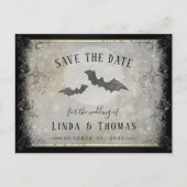 Gothic Bats Grey Save the Date Briefkaart (Voorkant)