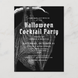 Gothic Bats Halloween Cocktail Party Invitation Briefkaart