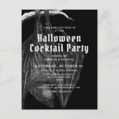 Gothic Bats Halloween Cocktail Party Invitation Briefkaart (Voorkant)