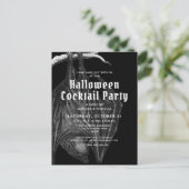 Gothic Bats Halloween Cocktail Party Invitation Briefkaart (Staand voorkant)