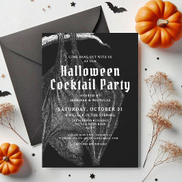 Gothic Bats Halloween Cocktail Party Kaart