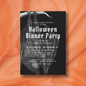 Gothic  Bats Halloween Dinner Party Kaart