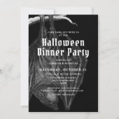 Gothic  Bats Halloween Dinner Party Kaart (Voorkant)