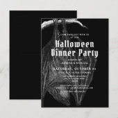 Gothic Bats Halloween Dinner Party Uitnodiging (Voorkant / Achterkant)