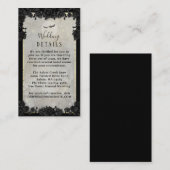 Gothic Bats Halloween Elegant Wedding Details Enc Informatiekaartje (Voorkant / Achterkant)