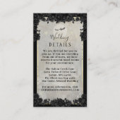 Gothic Bats Halloween Elegant Wedding Details Enc Informatiekaartje (Voorkant)