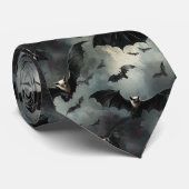 Gothic Bats Halloween | Gotische bruiloft Stropdas (Opgerold)