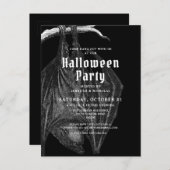 Gothic Bats Halloween Party Invitation Briefkaart (Voorkant / Achterkant)