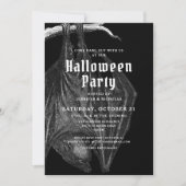 Gothic  Bats Halloween Party Invitation Kaart (Voorkant)