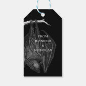 Gothic Bats Happy Halloween Party Cadeaulabel (Achterkant)