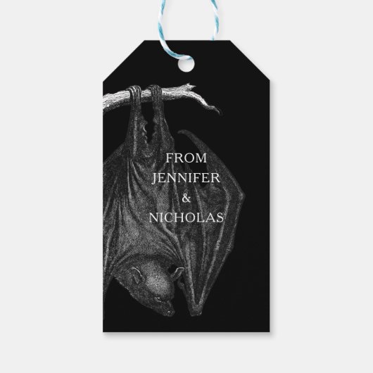 Gothic Bats Happy Halloween Party Cadeaulabel (Achterkant)