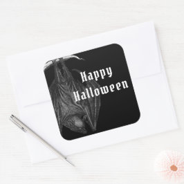 Gothic Bats Happy Halloween Vierkante Sticker