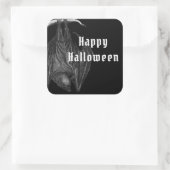 Gothic Bats Happy Halloween Vierkante Sticker (Tas)