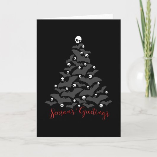 Gothic Bats Kerstmis Feestdagen Kaart (Voorkant)