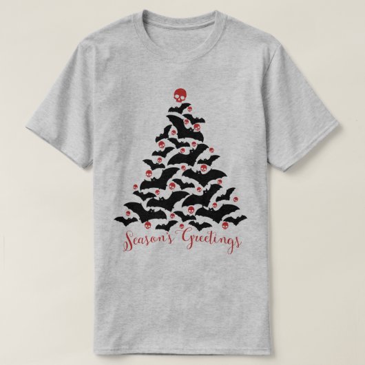 Gothic Bats Kerstmis T-shirt (Design voorkant)