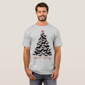 Gothic Bats Kerstmis T-shirt (Voorkant volledig)
