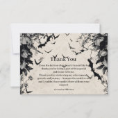 Gothic Bats & Roses Birthday Bedankkaart (Voorkant)