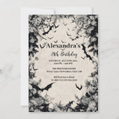 Gothic Bats & Roses Birthday Kaart (Voorkant)