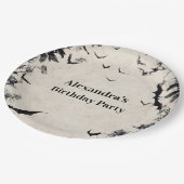 Gothic Bats & Roses Birthday Papieren Bordje (Gekanteld)