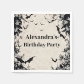 Gothic Bats & Roses Birthday Servet (Voorkant)