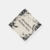 Gothic Bats & Roses Birthday Servet (Hoek)