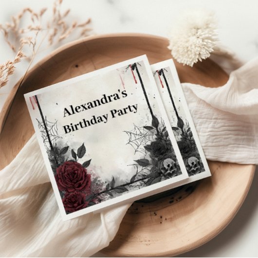 Gothic Bats & Roses Birthday Servet