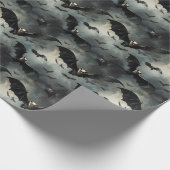 Gothic Bats Stormy Sky Halloween & Gothmas Cadeaupapier (Hoek)