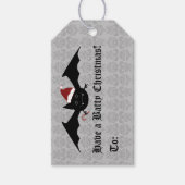 Gothic batty kerstbat cadeaulabel (Voorkant)