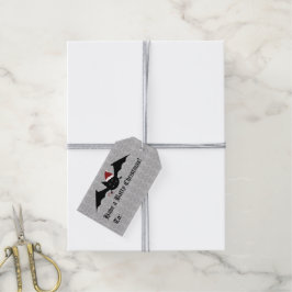 Gothic batty kerstbat cadeaulabel