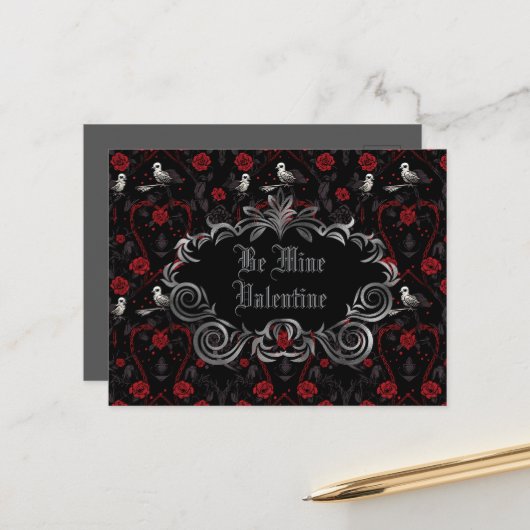 Gothic Be Minel Valentine Briefkaart (Voorkant / Achterkant in situ)