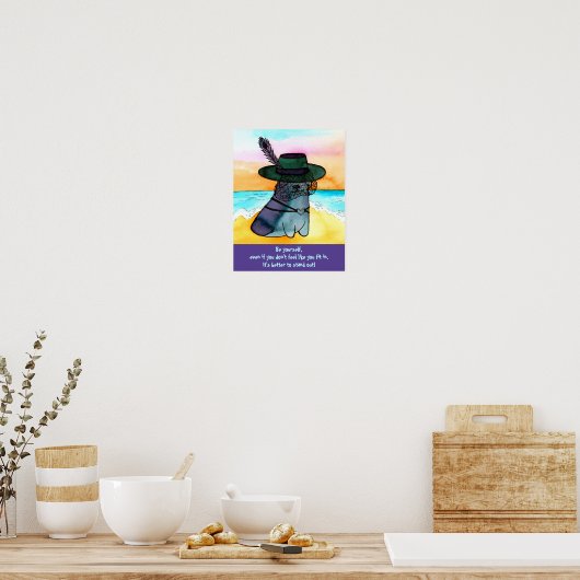Gothic Beach Corgi "Wees jezelf" Poster (Keuken)