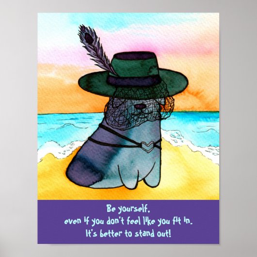 Gothic Beach Corgi "Wees jezelf" Poster (Voorkant)