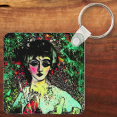 Gothic Beauty Portrait  Sleutelhanger (Achterkant)