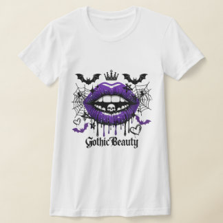 Gothic Beauty Purple Dripping Lips T-Shirt