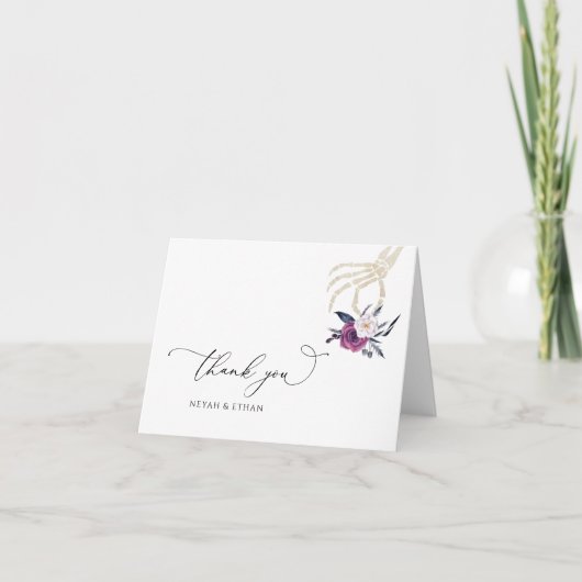 Gothic Bedankt Donkere bruiloft Halloween Kaart N1 (Voorkant)