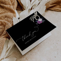 Gothic Bedankt Donkere bruiloft Halloween Kaart N1