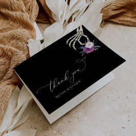 Gothic Bedankt Donkere bruiloft Halloween Kaart N1