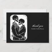 Gothic Bedankt Skeletons Weddenschap Zwart-wit (Voorkant)