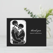 Gothic Bedankt Skeletons Weddenschap Zwart-wit (Staand voorkant)