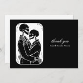 Gothic Bedankt Skeletons Weddenschap Zwart-wit (Voorkant / Achterkant)