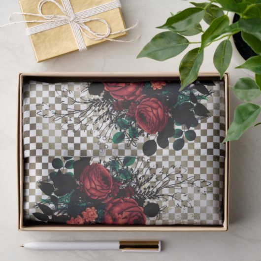 Gothic Bee & Rozen Tissue Paper Tissuepapier (Geschenk)