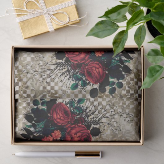 Gothic Bee & Rozen Tissue Paper Tissuepapier (Geschenk)