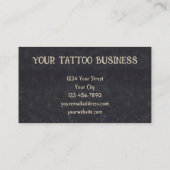 Gothic Beige Grey Skull Tattoo Shop Visitekaartje (Achterkant)